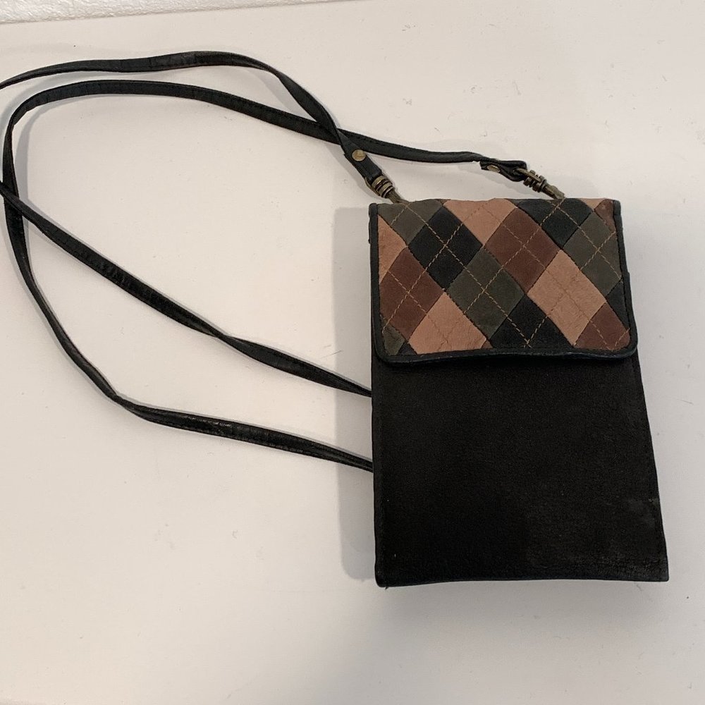 Michael Stevens Leather Small Carry All Bag Crossbody Purse and Checkbook Holder